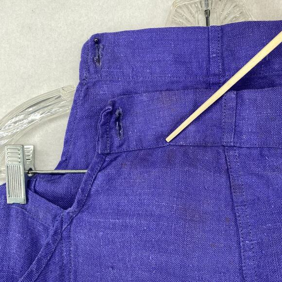 ANGELHEART DESIGNS Outfit M Linen Boxy Top & Tapered Pants 2 Pieces Blue USA VTG - Picture 14 of 16